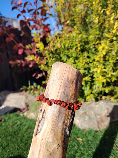 Bracelet Pierre Jaspe Rouge : éclat de pierre naturelle