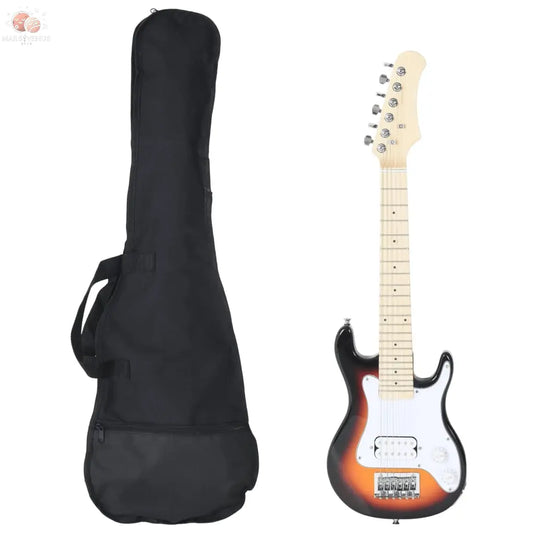 Guitare Électrique Pour Enfants Et Sac Marron Et Blanc 3/4 30&quot; Gris