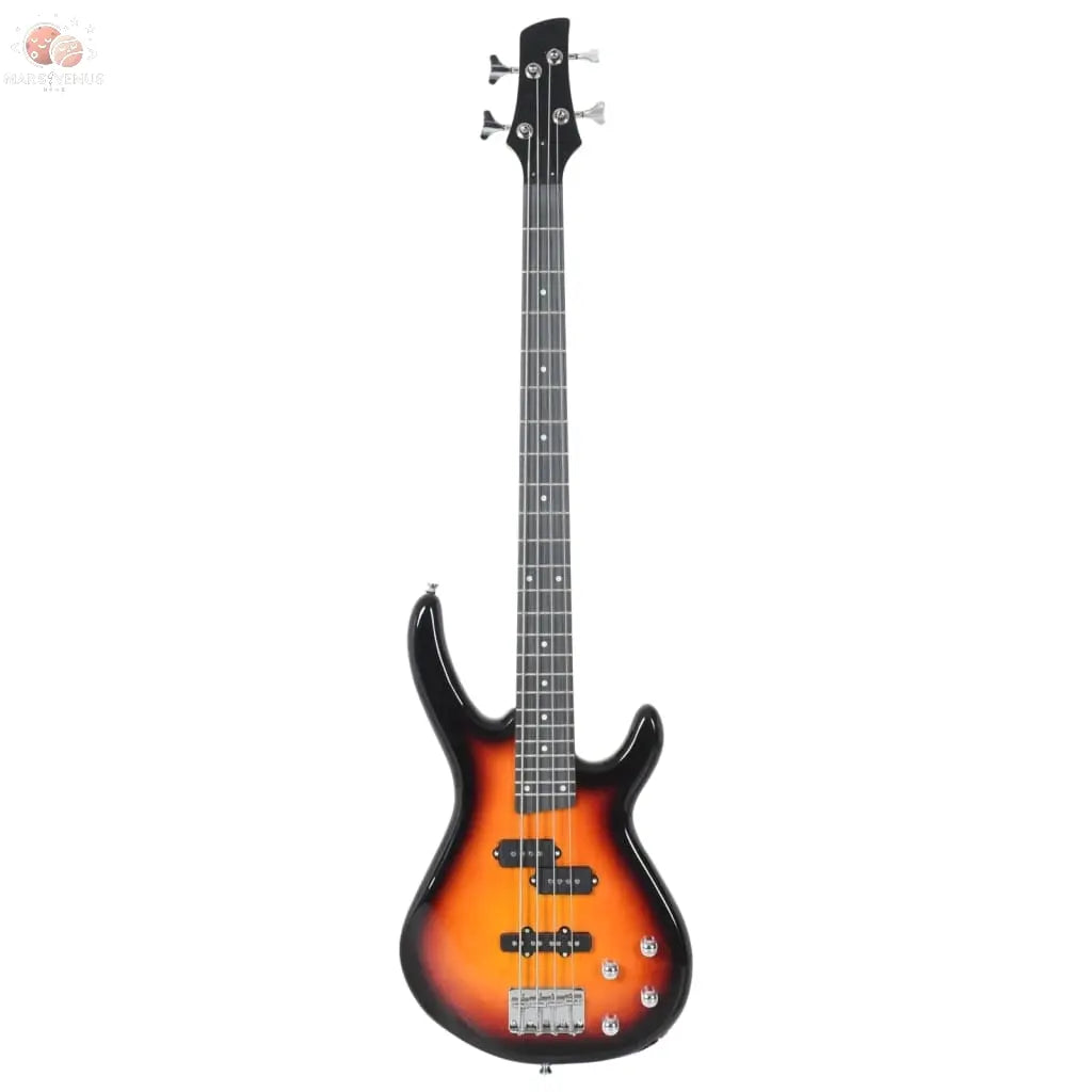 Guitare Basse Électrique De Débutants Sac Brun Et Noir 4/4 46&quot;