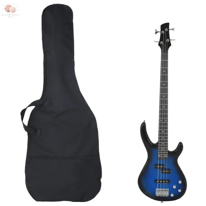 Guitare Basse Électrique De Débutants Sac Brun Et Noir 4/4 46&quot;