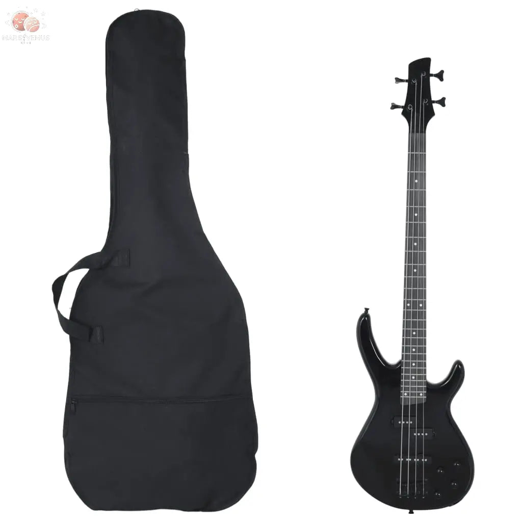 Guitare Basse Électrique De Débutants Sac Brun Et Noir 4/4 46&quot;