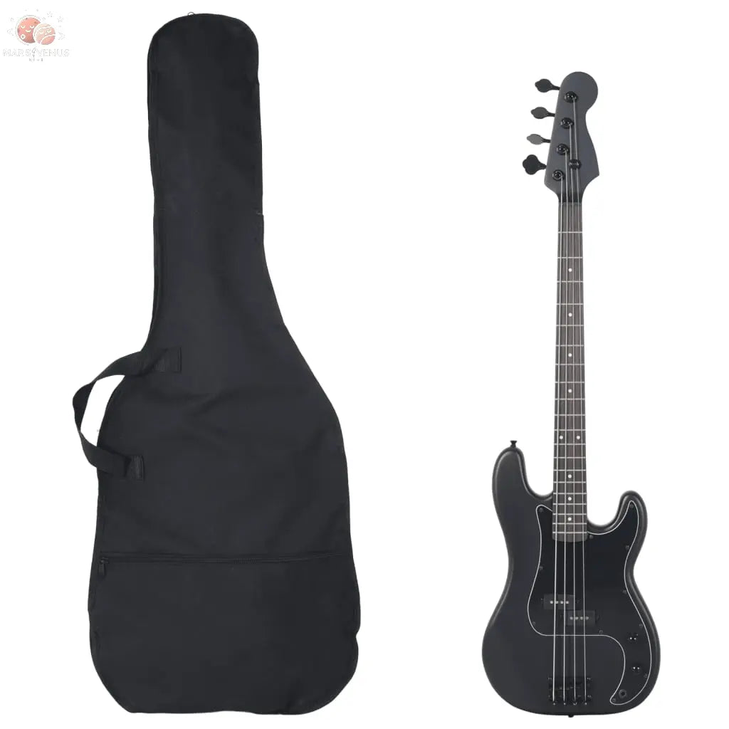 Guitare Basse Électrique De Débutants Sac Brun Et Blanc 4/4 46&quot;