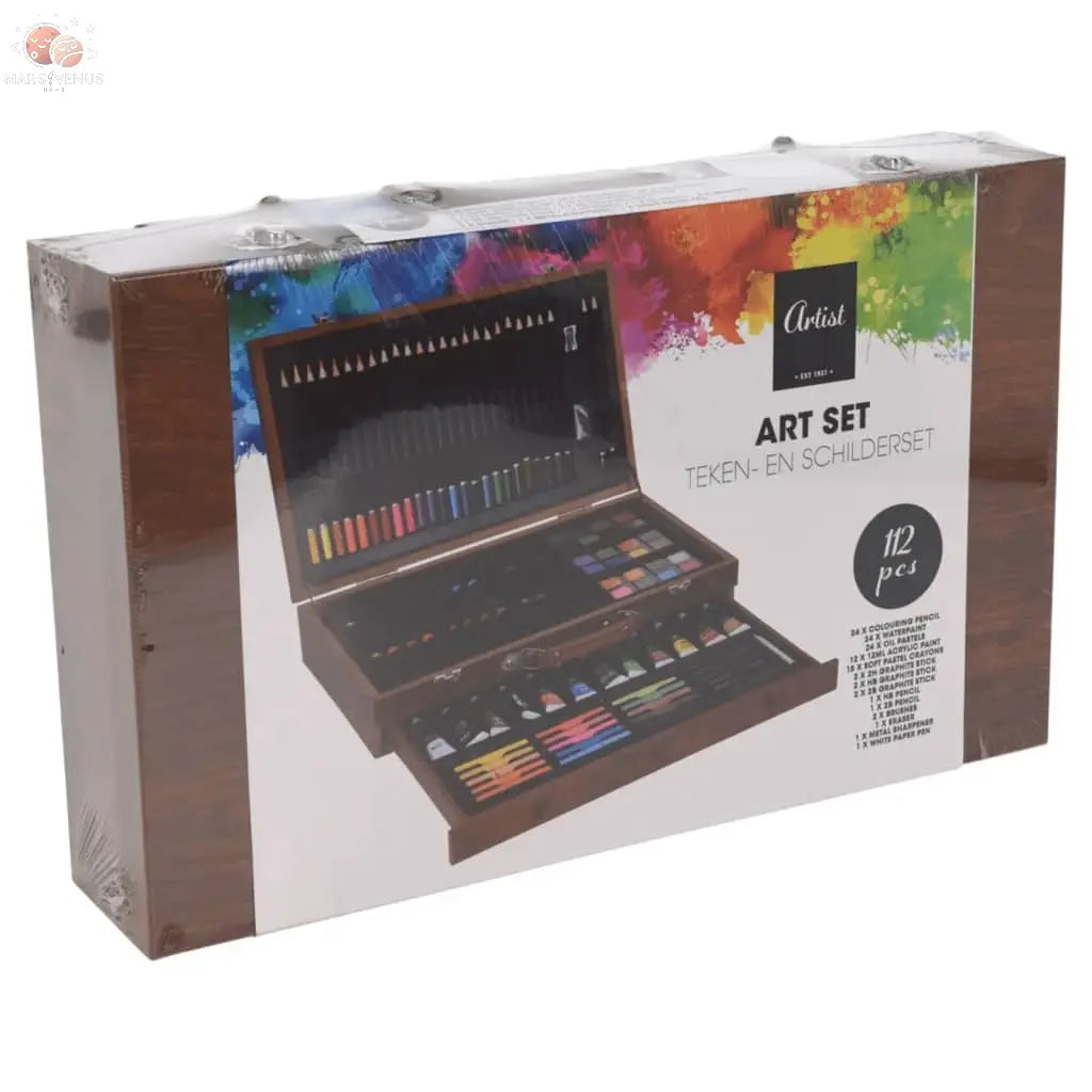 Artist Kit De Peinture Avec Boîte En Bois 112 Pcs