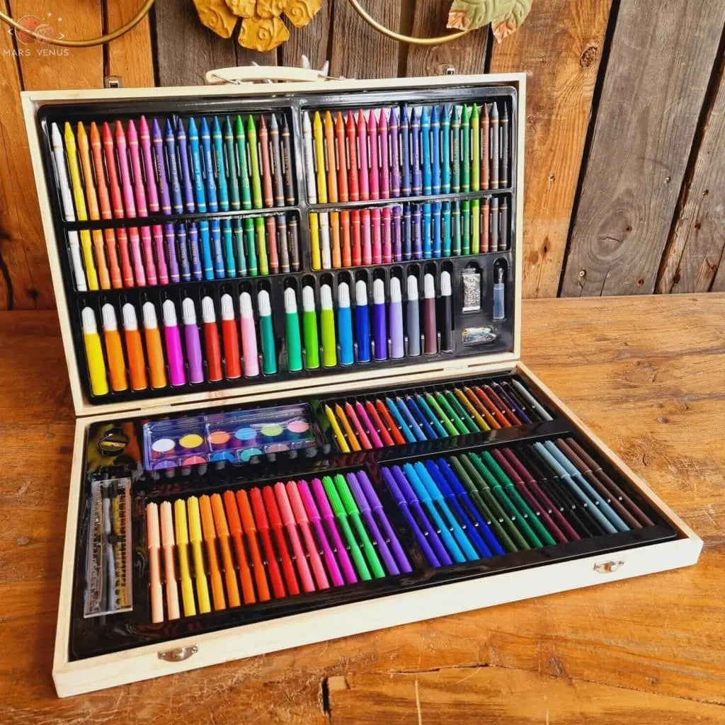 Artist Kit De Peinture Avec Boîte En Bois 180 Pcs