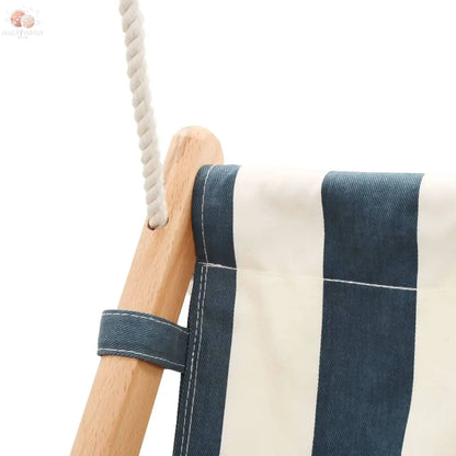 Balançoire Pour Bébé Avec Ceinture De Sécurité Coton Bois Bleu vidaXL