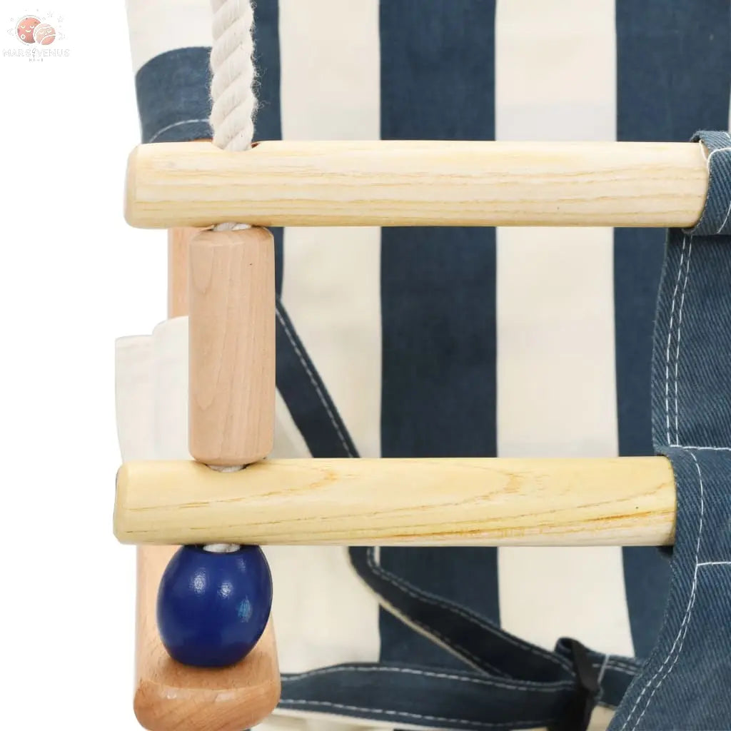 Balançoire Pour Bébé Avec Ceinture De Sécurité Coton Bois Bleu vidaXL