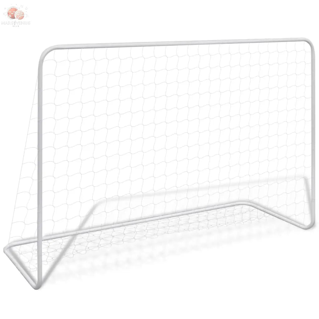 Buts De Football 2 Pcs Avec Filets 182X61X122 Cm Acier Blanc