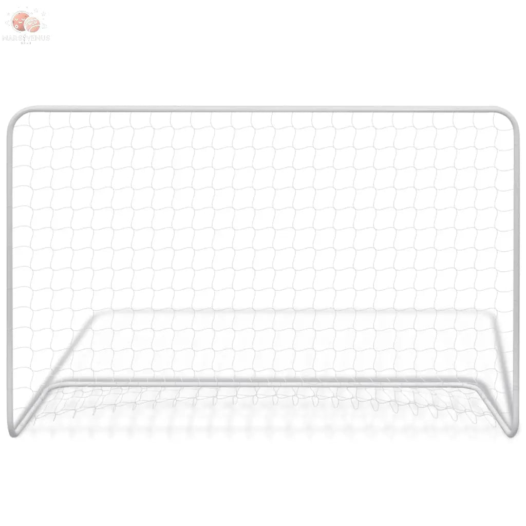 Buts De Football 2 Pcs Avec Filets 182X61X122 Cm Acier Blanc