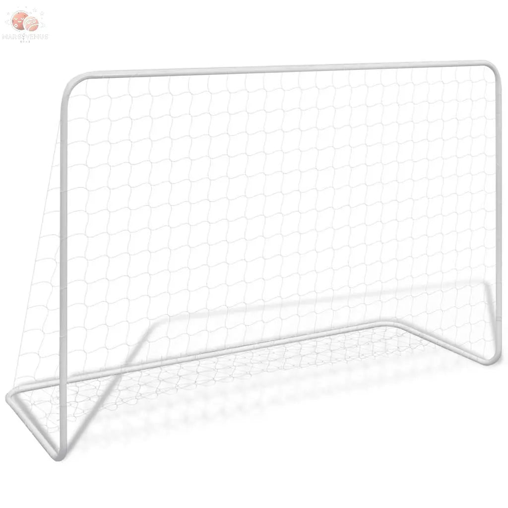 Buts De Football 2 Pcs Avec Filets 182X61X122 Cm Acier Blanc