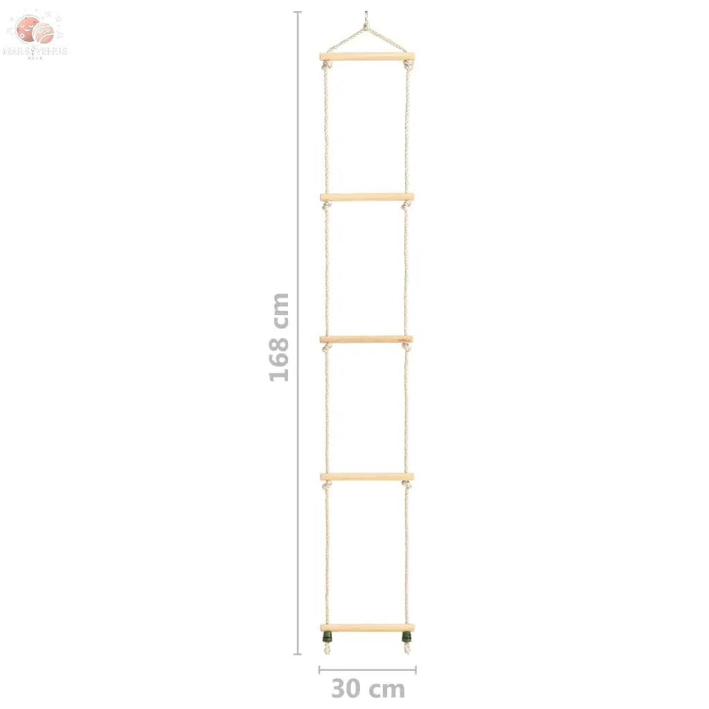 Échelle De Corde Pour Enfants Bois Massif Et Pe 30X168 Cm Gris Béton