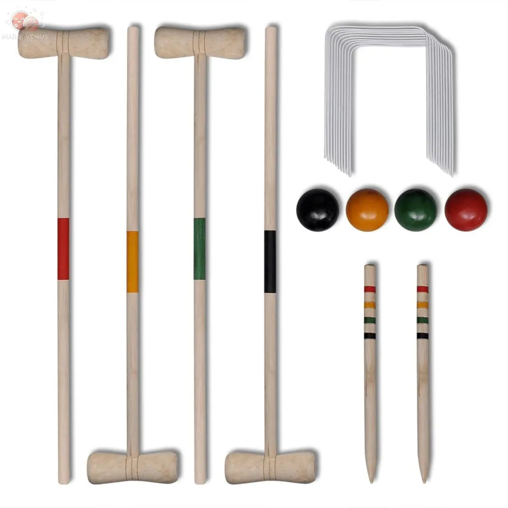 Ensemble De Croquet En Bois Pour 4 Joueurs vidaXL