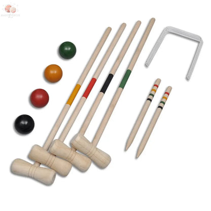 Ensemble De Croquet En Bois Pour 4 Joueurs vidaXL