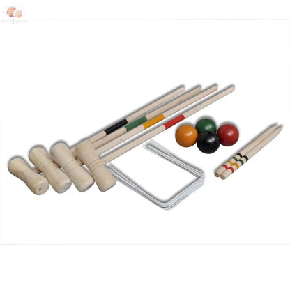 Ensemble De Croquet En Bois Pour 4 Joueurs vidaXL