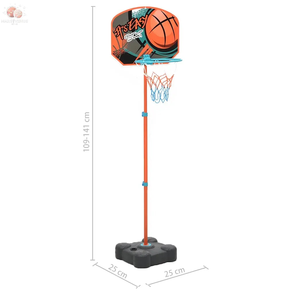 Ensemble De Jeu De Basket-Ball Portable Réglable 109-141 Cm Anthracite