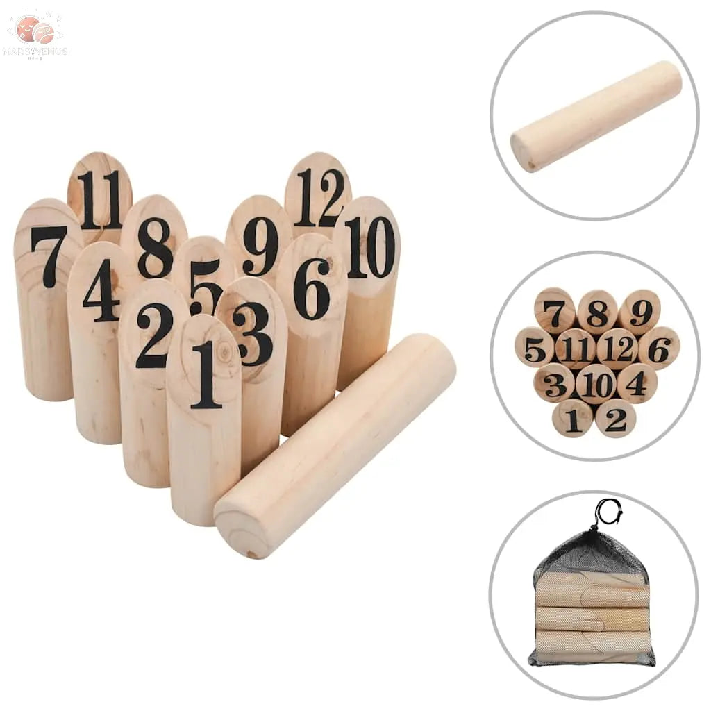 Ensemble De Jeu De Kubb À Chiffres Bois