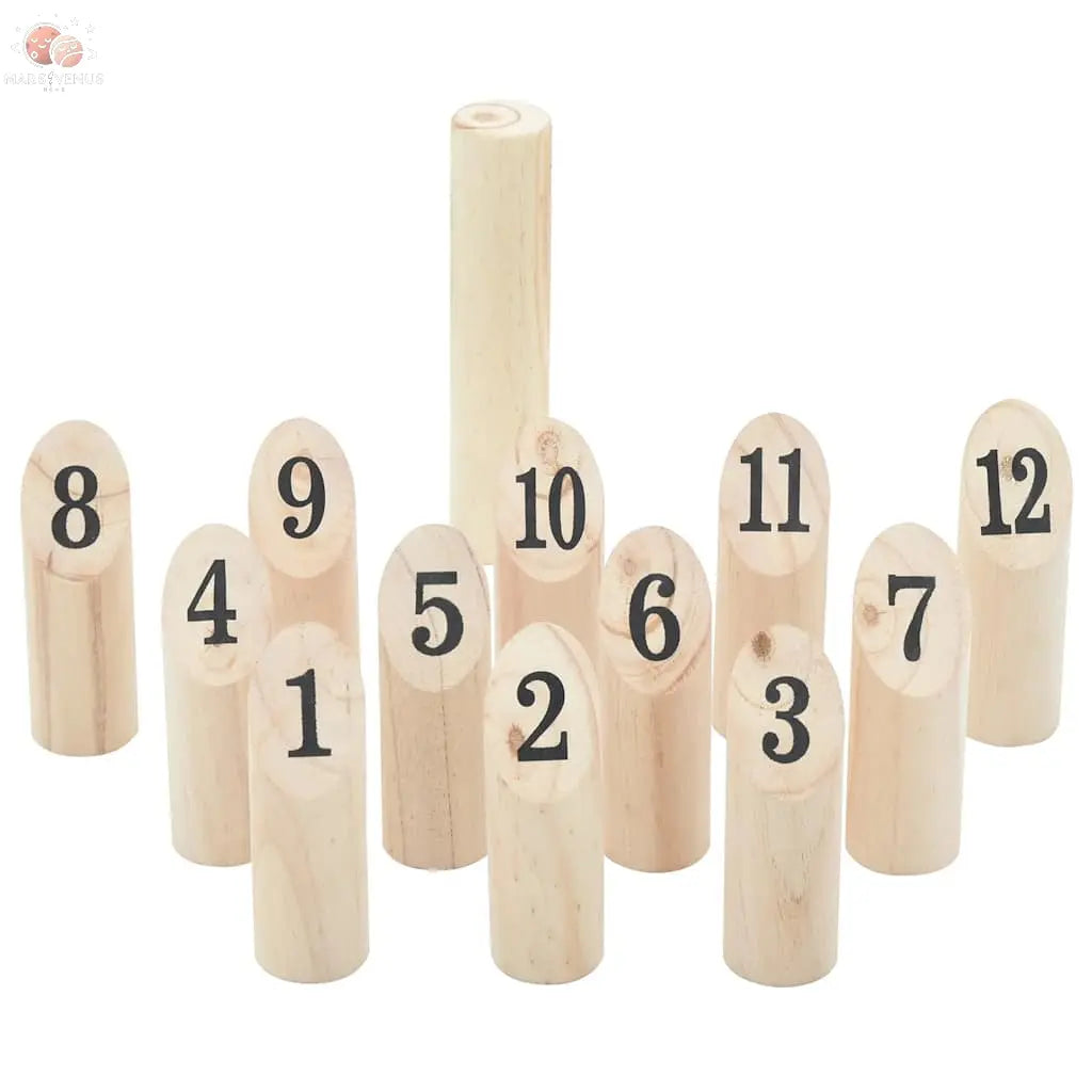 Ensemble De Jeu Number Kubb 13 Pcs Sac De Transport Pin Massif