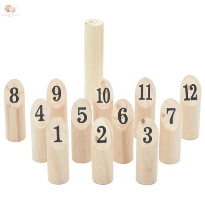 Ensemble De Jeu Number Kubb 13 Pcs Sac De Transport Pin Massif