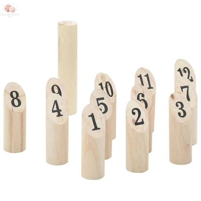 Ensemble De Jeu Number Kubb 13 Pcs Sac De Transport Pin Massif