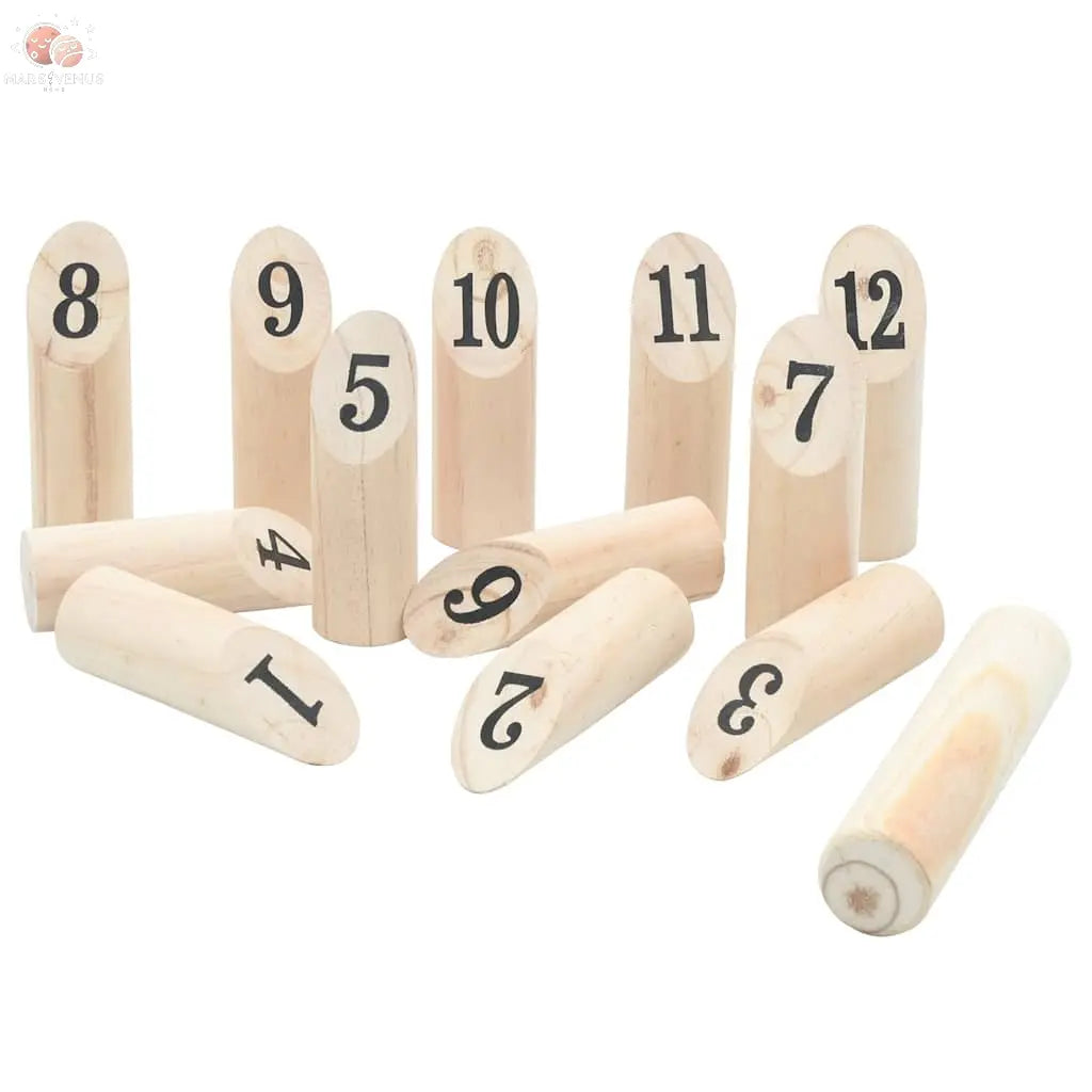 Ensemble De Jeu Number Kubb 13 Pcs Sac De Transport Pin Massif