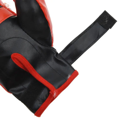 Ensemble De Punching Ball Avec Gants Et Pompe Hauteur Réglable Rouge