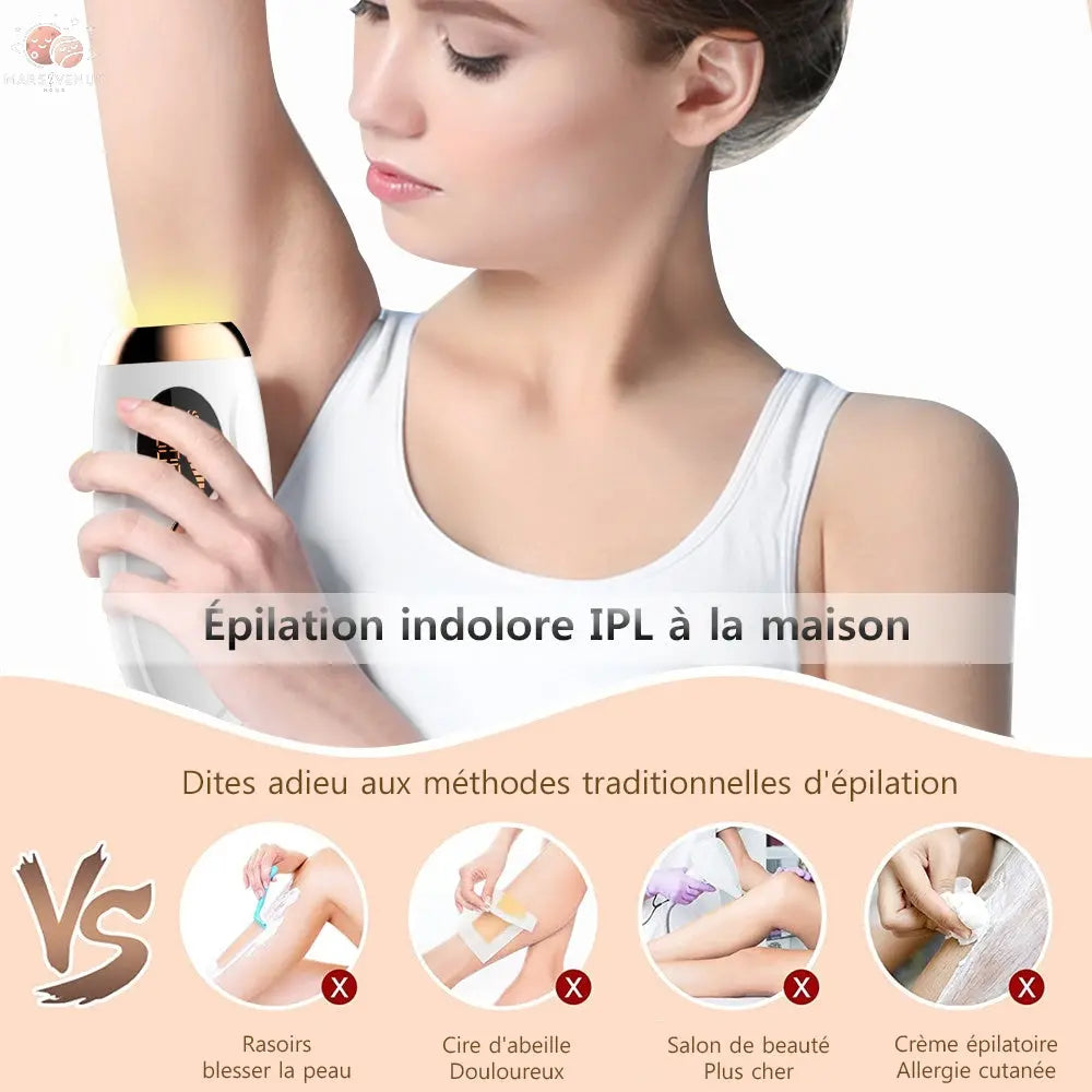 Épilateur Laser IPL rose : corps, bikini et visage Mars & Venus Home