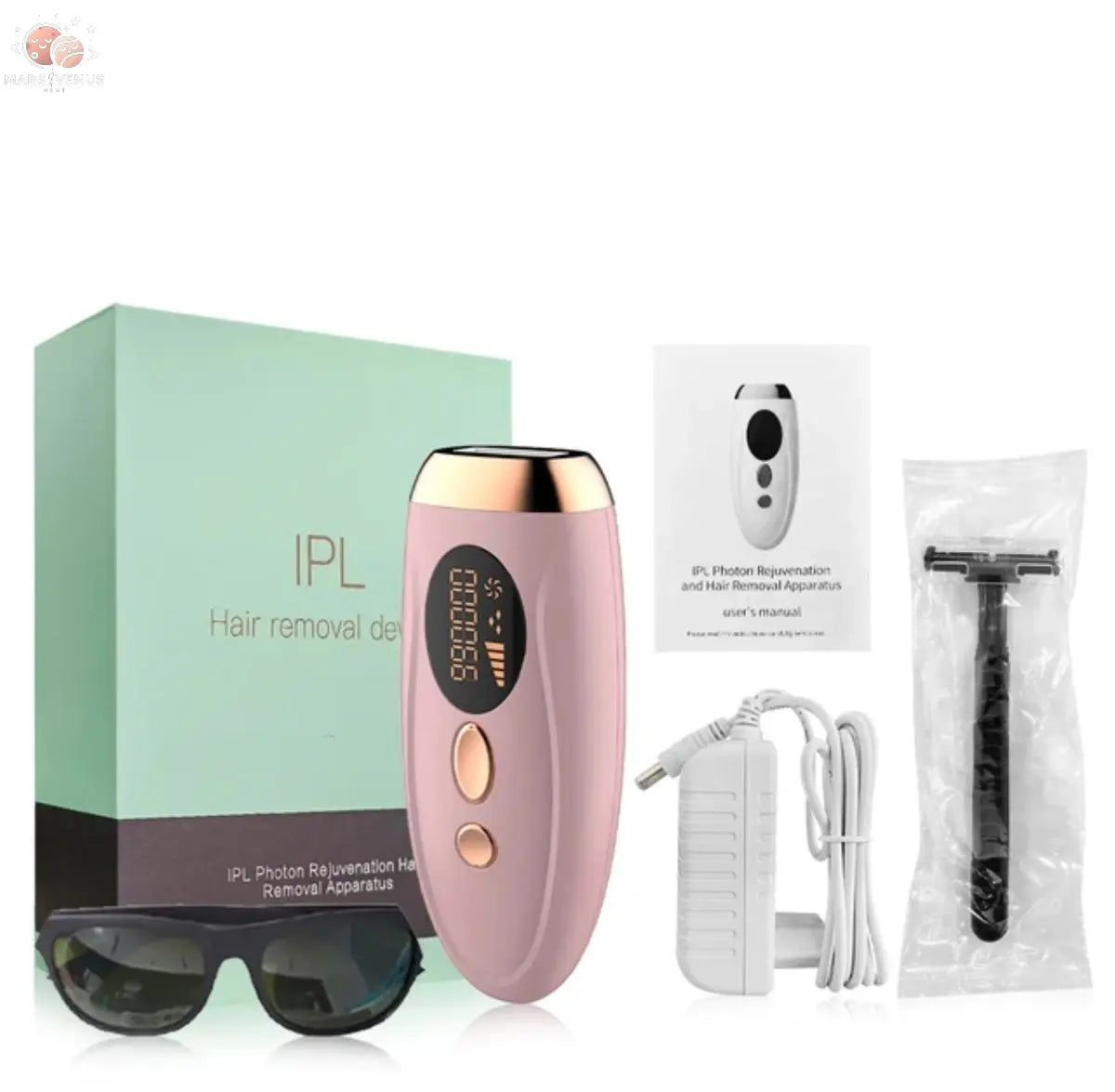 Épilateur Laser IPL rose : corps, bikini et visage Mars & Venus Home