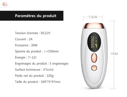 Épilateur Laser IPL rose : corps, bikini et visage Mars & Venus Home