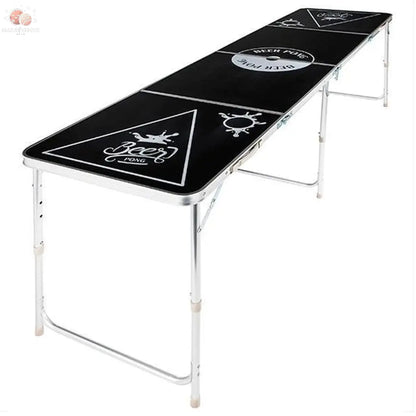 Hi Table De Bière-Pong Pliable Réglable En Hauteur Noir