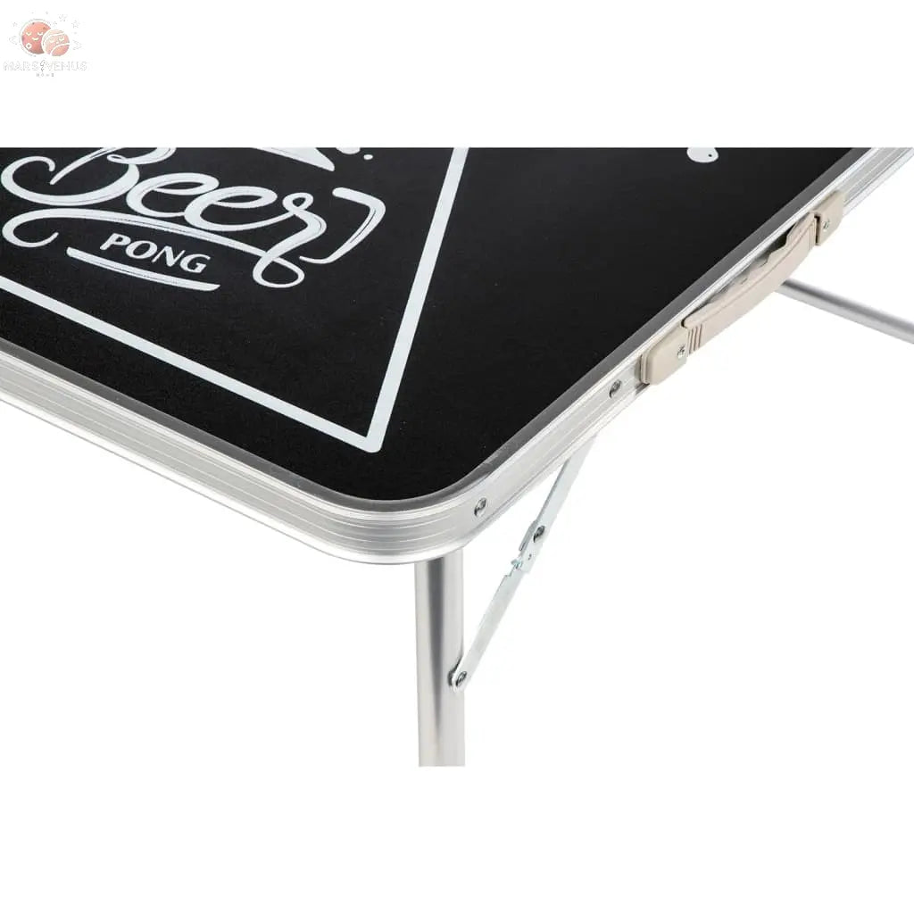 Hi Table De Bière-Pong Pliable Réglable En Hauteur Noir