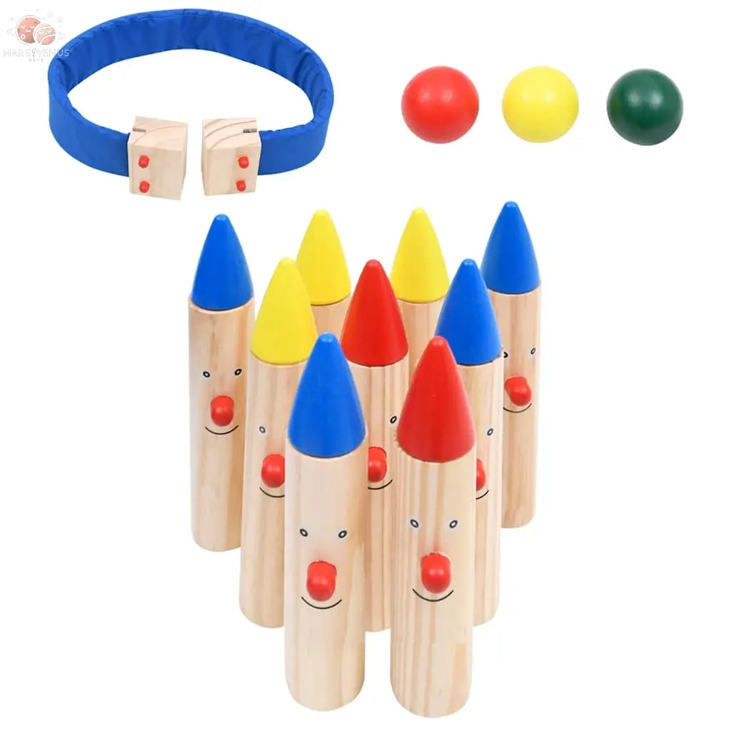 Jeu De Bowling Multicolore Bois De Pin Massif Marron Foncé