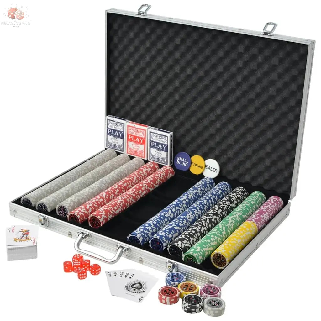 Jeu De Poker Avec 1000 Jetons Laser Aluminium