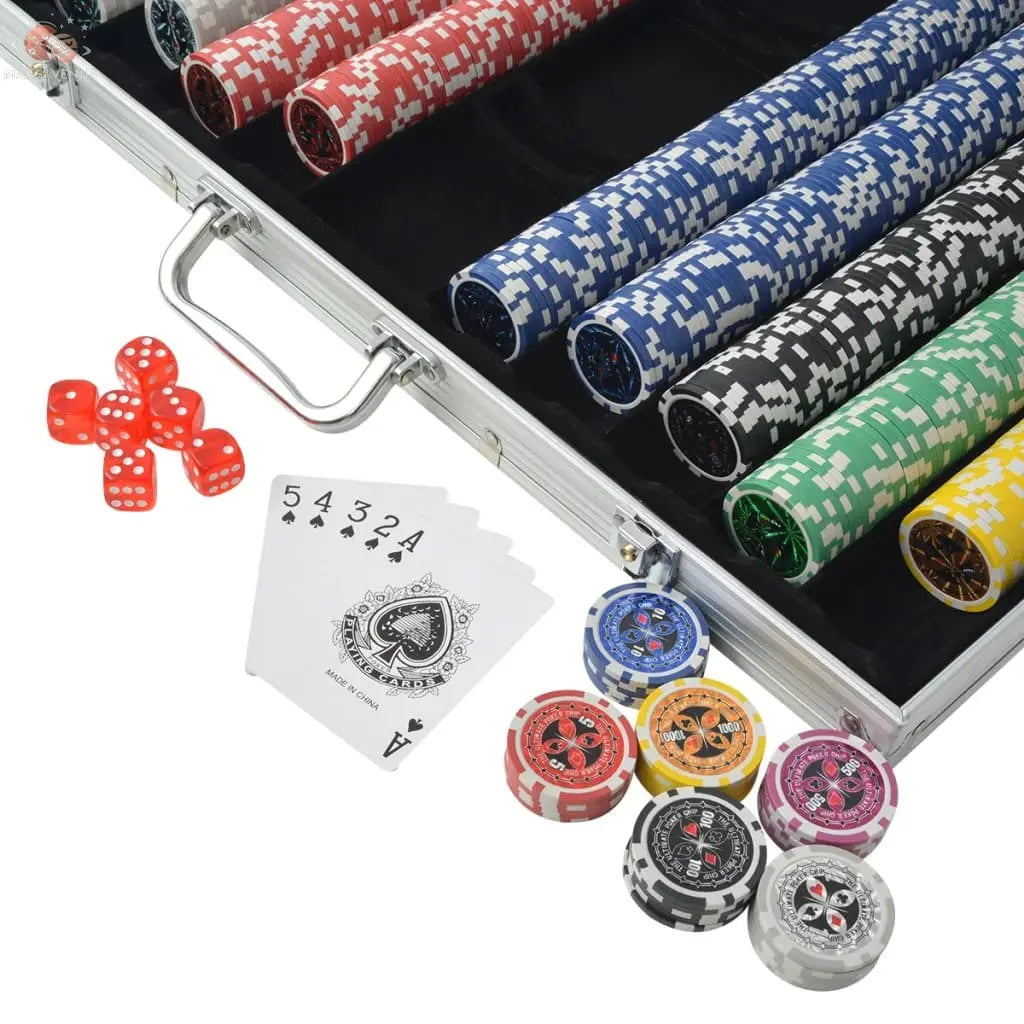 Jeu De Poker Avec 1000 Jetons Laser Aluminium