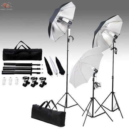 Kit De Studio Photo Avec Toile De Fond Et Jeu D'éclairage