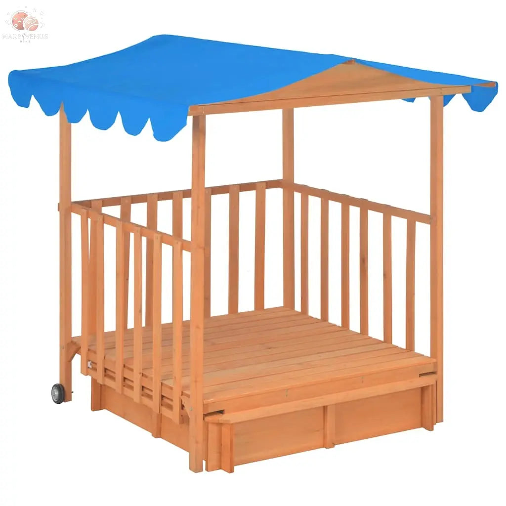 Maison De Jeu D'enfants Et Bac À Sable Bois De Sapin Bleu Uv50 Gris Foncé