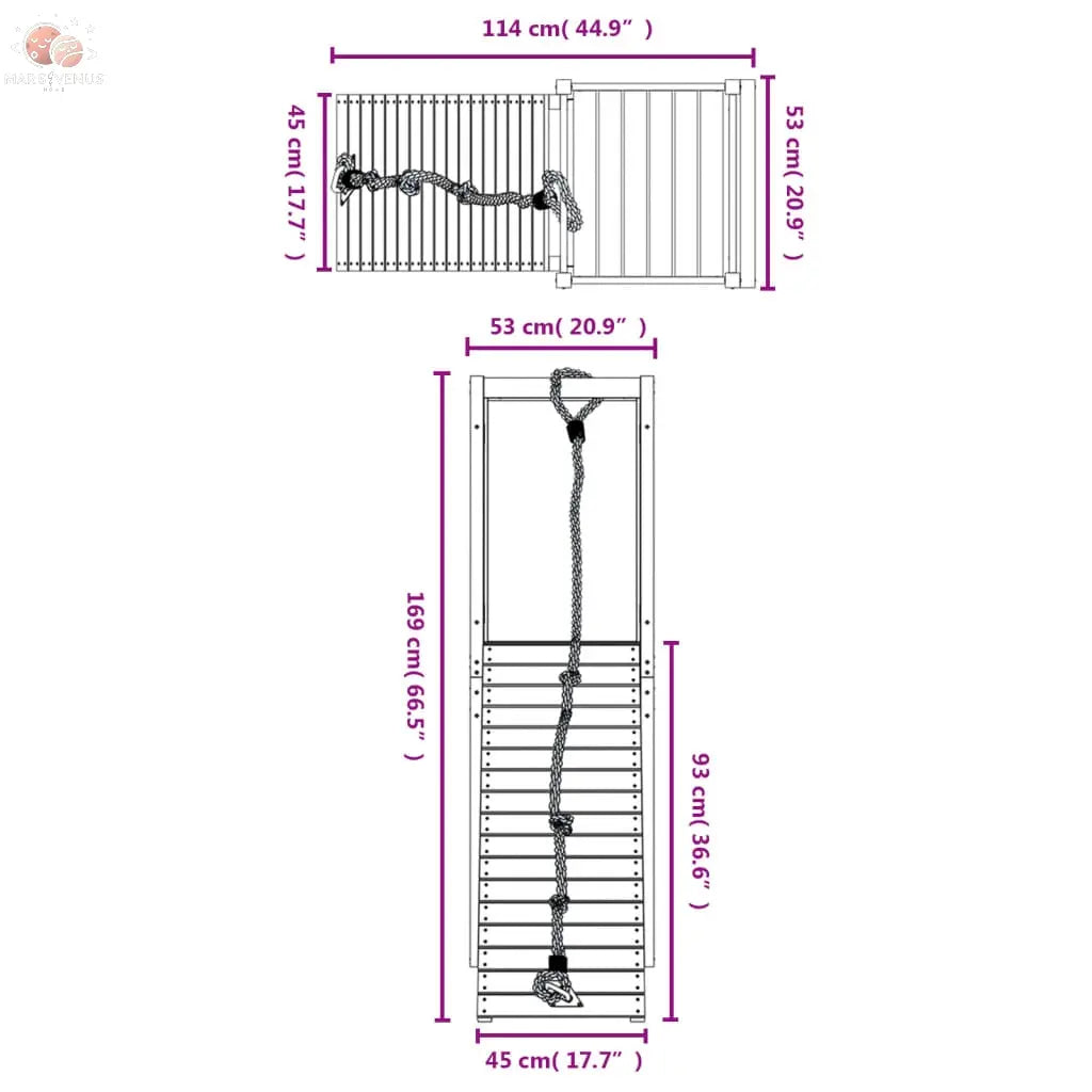 Maisonnette De Jeu Avec Mur D'escalade Bois De Pin Imprégné