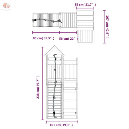 Maisonnette De Jeu Avec Mur D'escalade Bois Massif De Pin