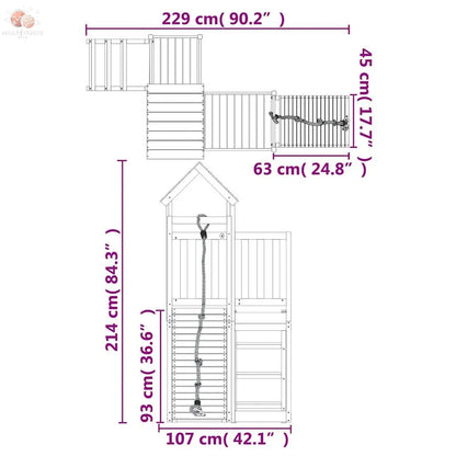 Maisonnette De Jeu Avec Mur D'escalade Bois Massif Douglas