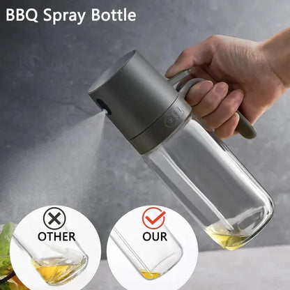 Oil Spray Bottle 250ml High Borosilicate Glass Cooking Oil Dispensers Olive Oil Sprayer Mister for Air Fryer Salad Baking Mars & Venus Home