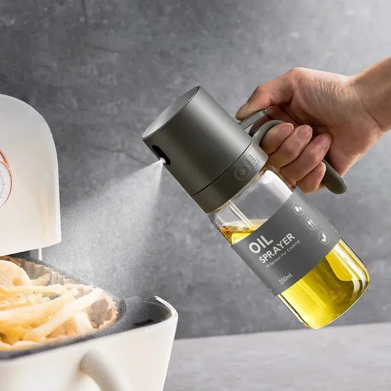 Oil Spray Bottle 250ml High Borosilicate Glass Cooking Oil Dispensers Olive Oil Sprayer Mister for Air Fryer Salad Baking Mars & Venus Home