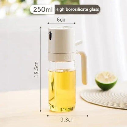 Oil Spray Bottle 250ml High Borosilicate Glass Cooking Oil Dispensers Olive Oil Sprayer Mister for Air Fryer Salad Baking Mars & Venus Home