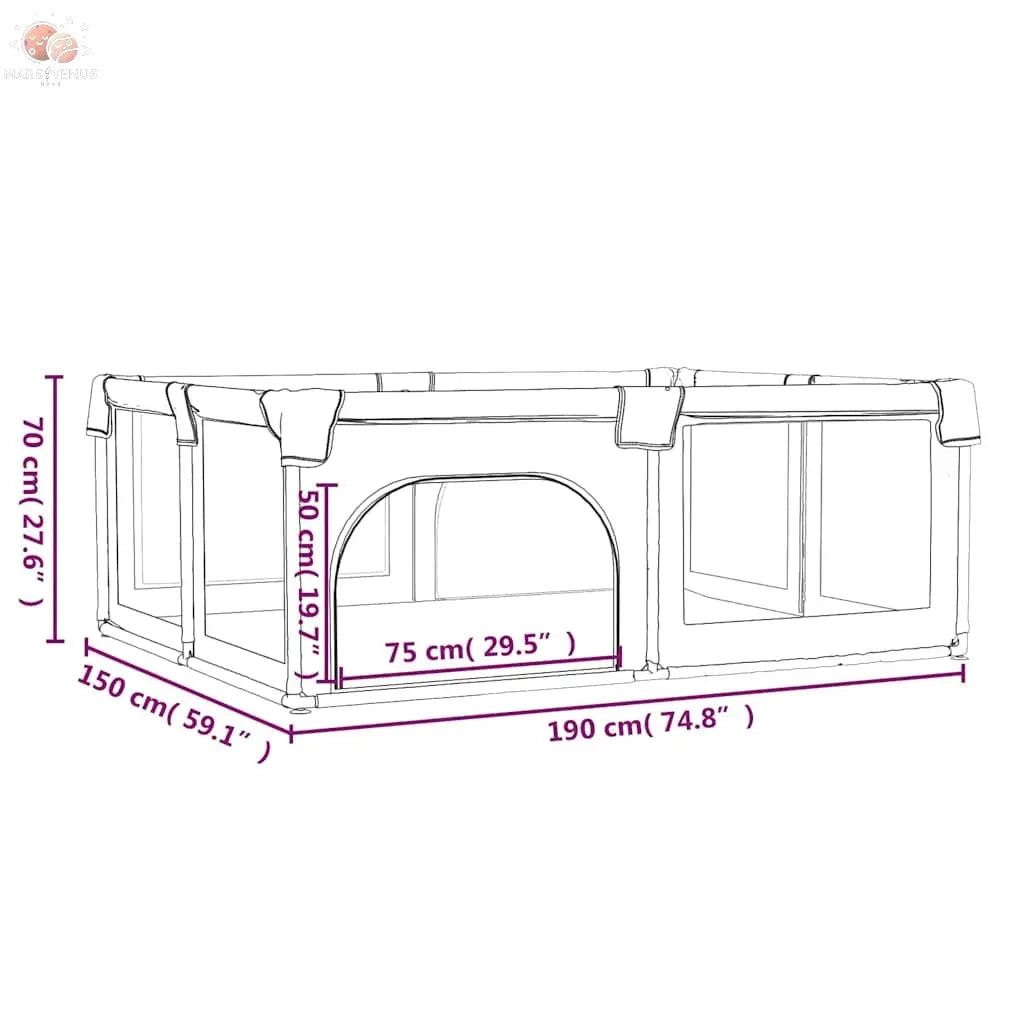 Parc Pour Bébé Avec 2 Portes Tissu Oxford