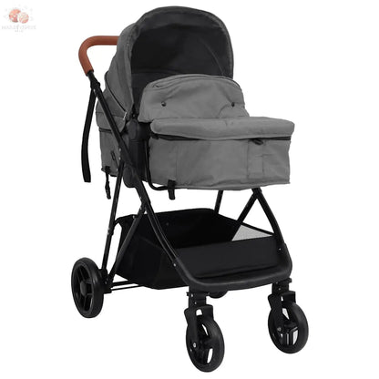 Poussette Pour Bébé 2-En-1 Et Noir Acier