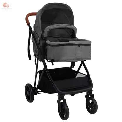 Poussette Pour Bébé 2-En-1 Et Noir Acier