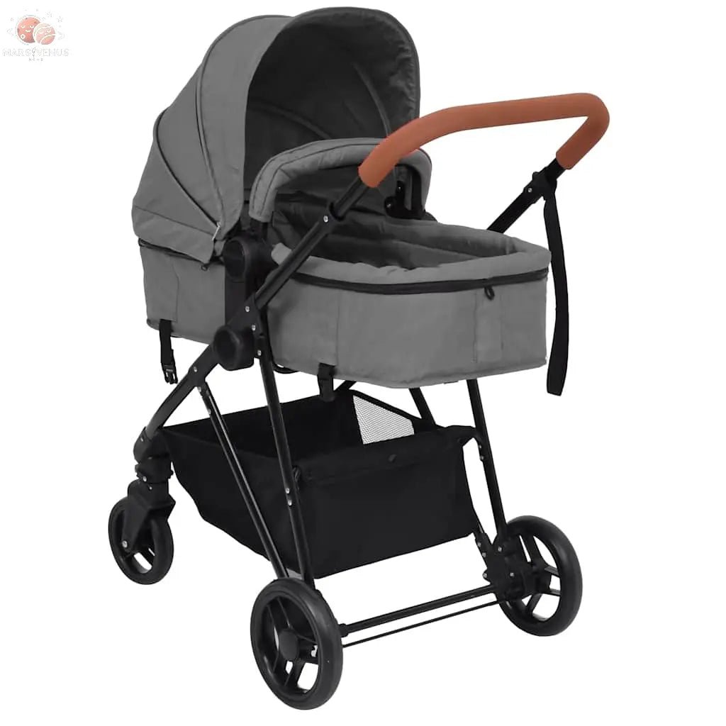 Poussette Pour Bébé 2-En-1 Et Noir Acier