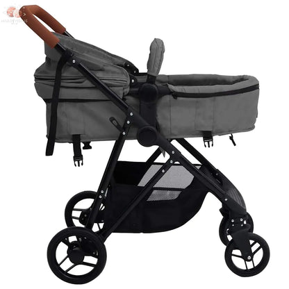 Poussette Pour Bébé 2-En-1 Et Noir Acier