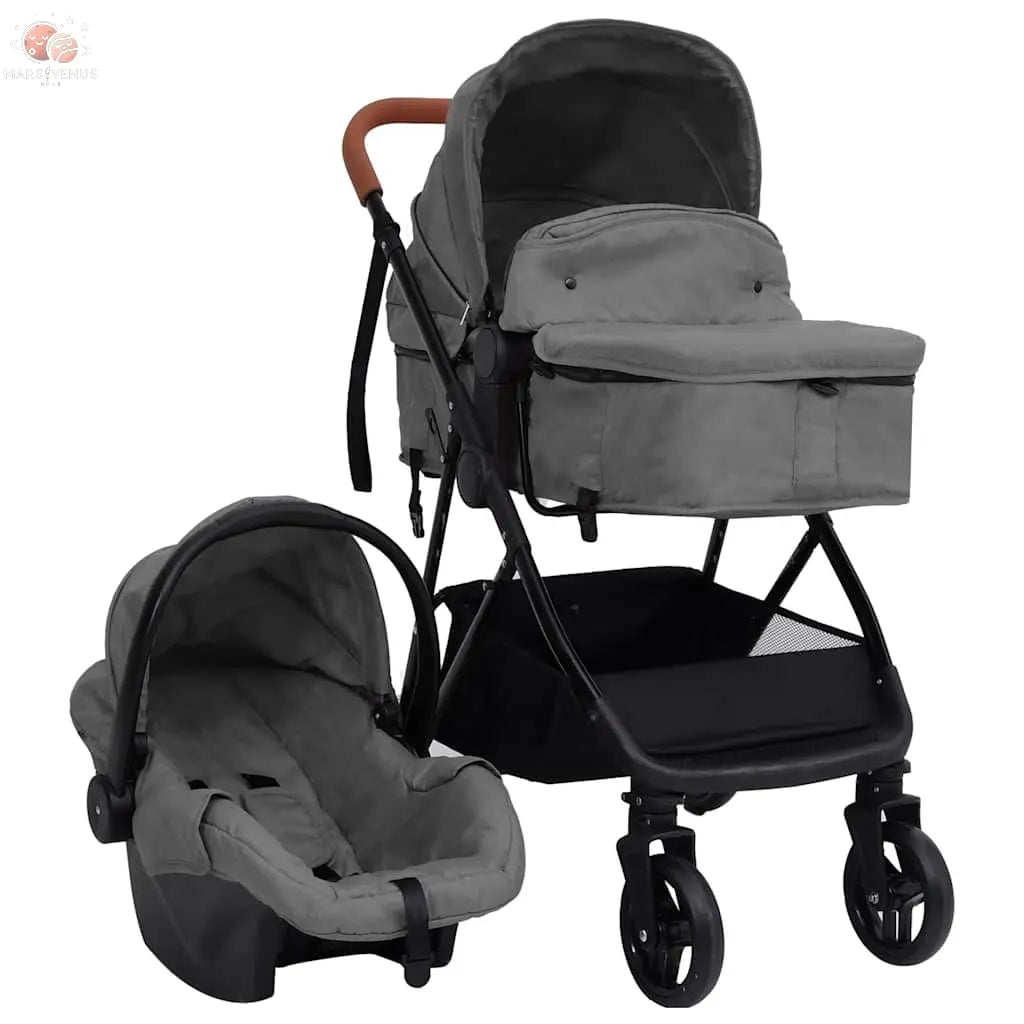 Poussette Pour Bébé 2-En-1 Et Noir Acier