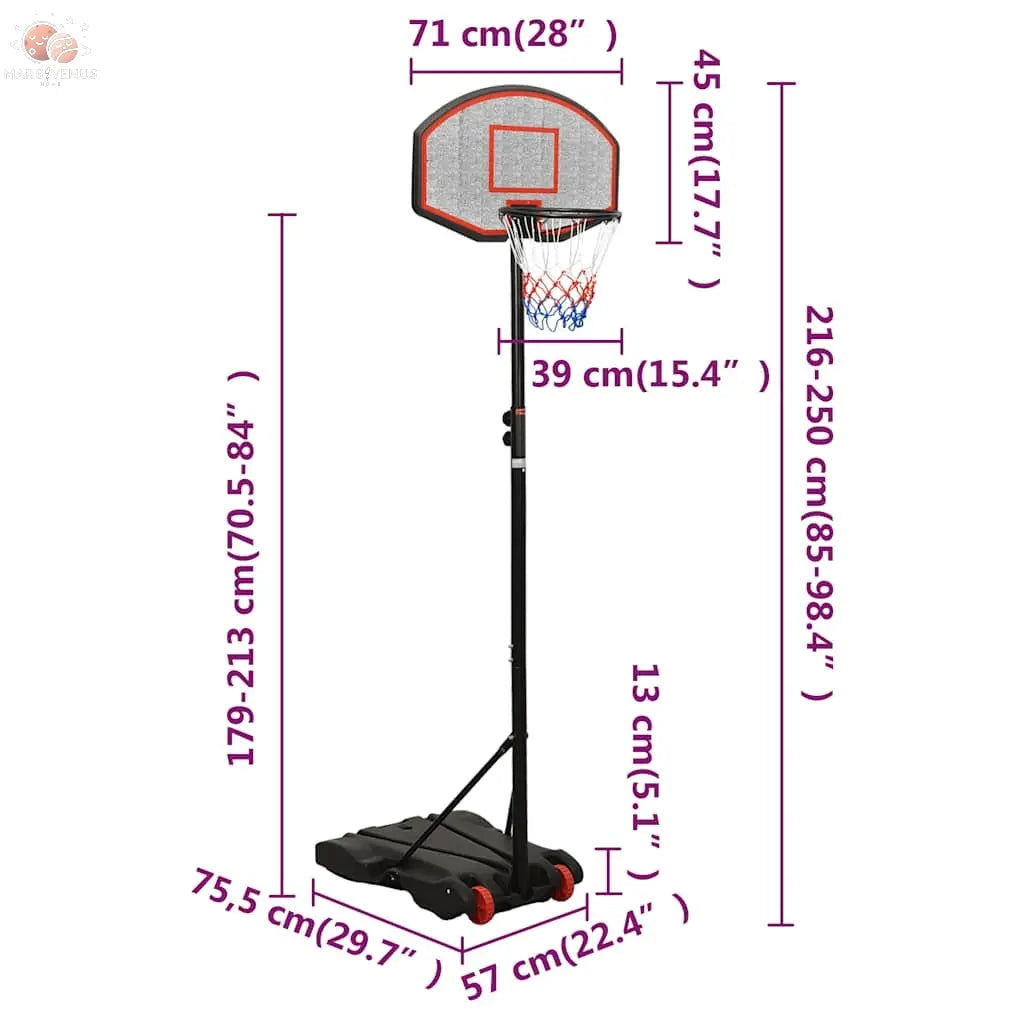 Support De Basket-Ball 216-250 Cm Polyéthylène