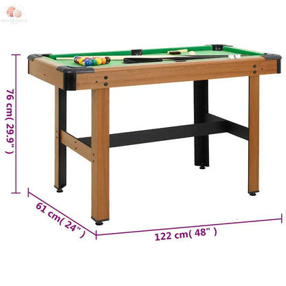 Table De Billard 4 Pieds 122X61X76 Cm Marron