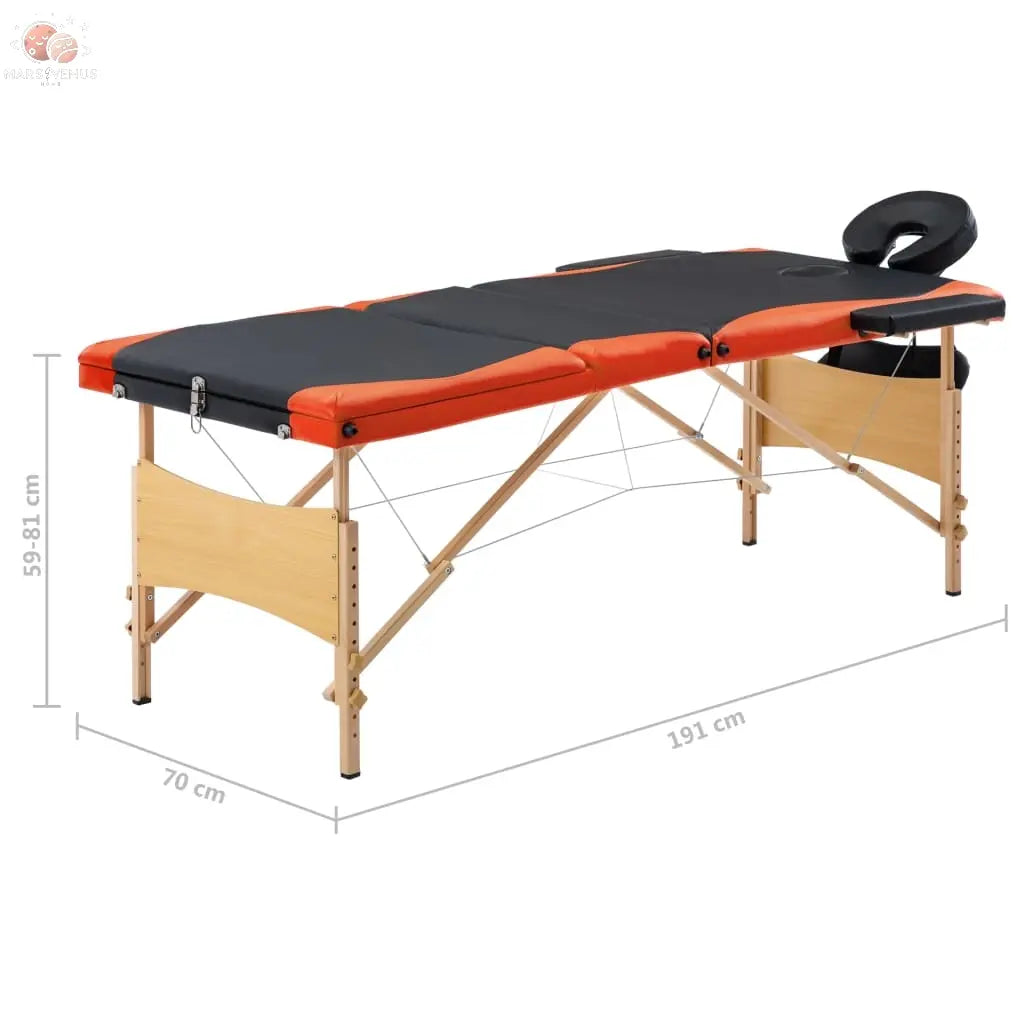 Table De Massage Pliable 3 Zones Bois