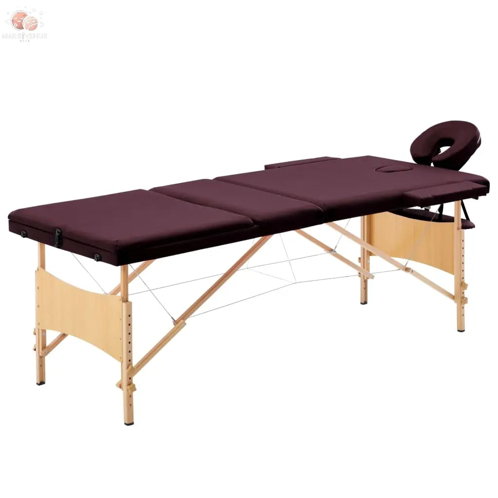 Table De Massage Pliable 3 Zones Bois